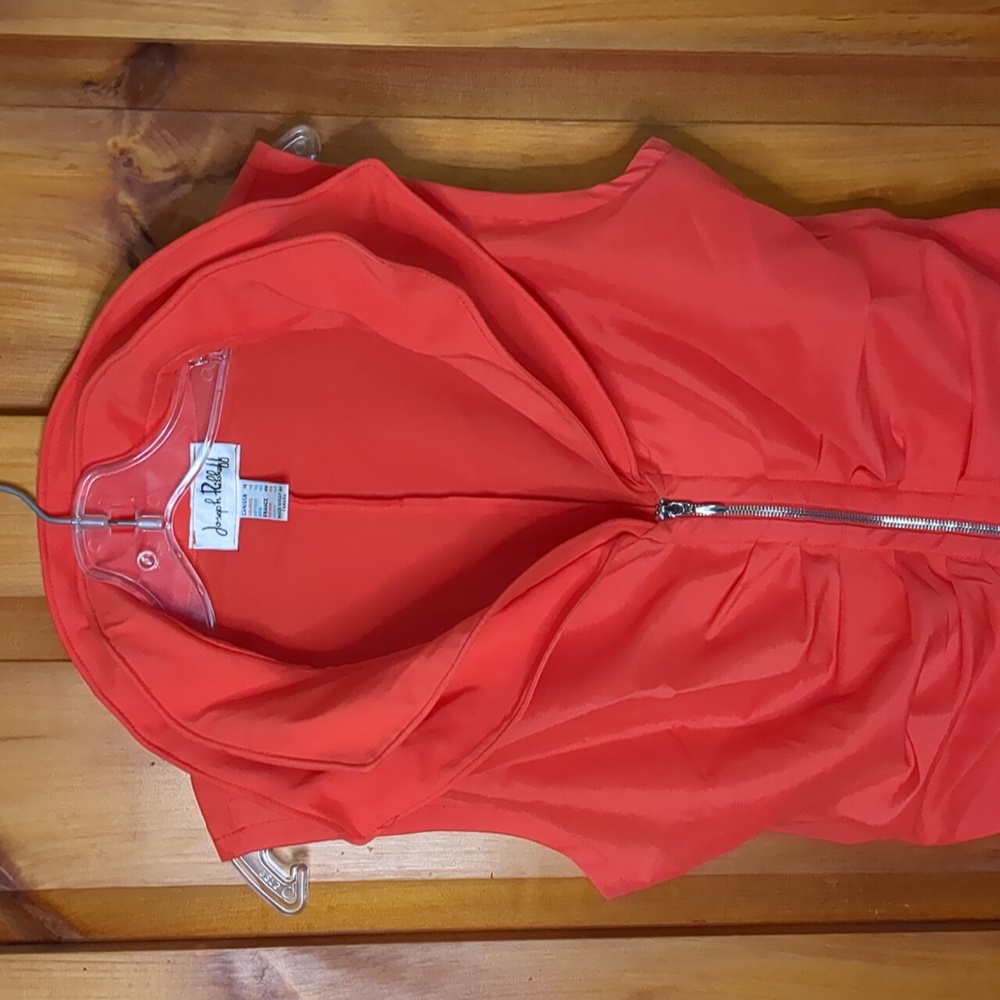JOSEPH RIBKOFF* stretch 2 way zip front sleeveless bodycon ruched fancy dress - Picture 4 of 15